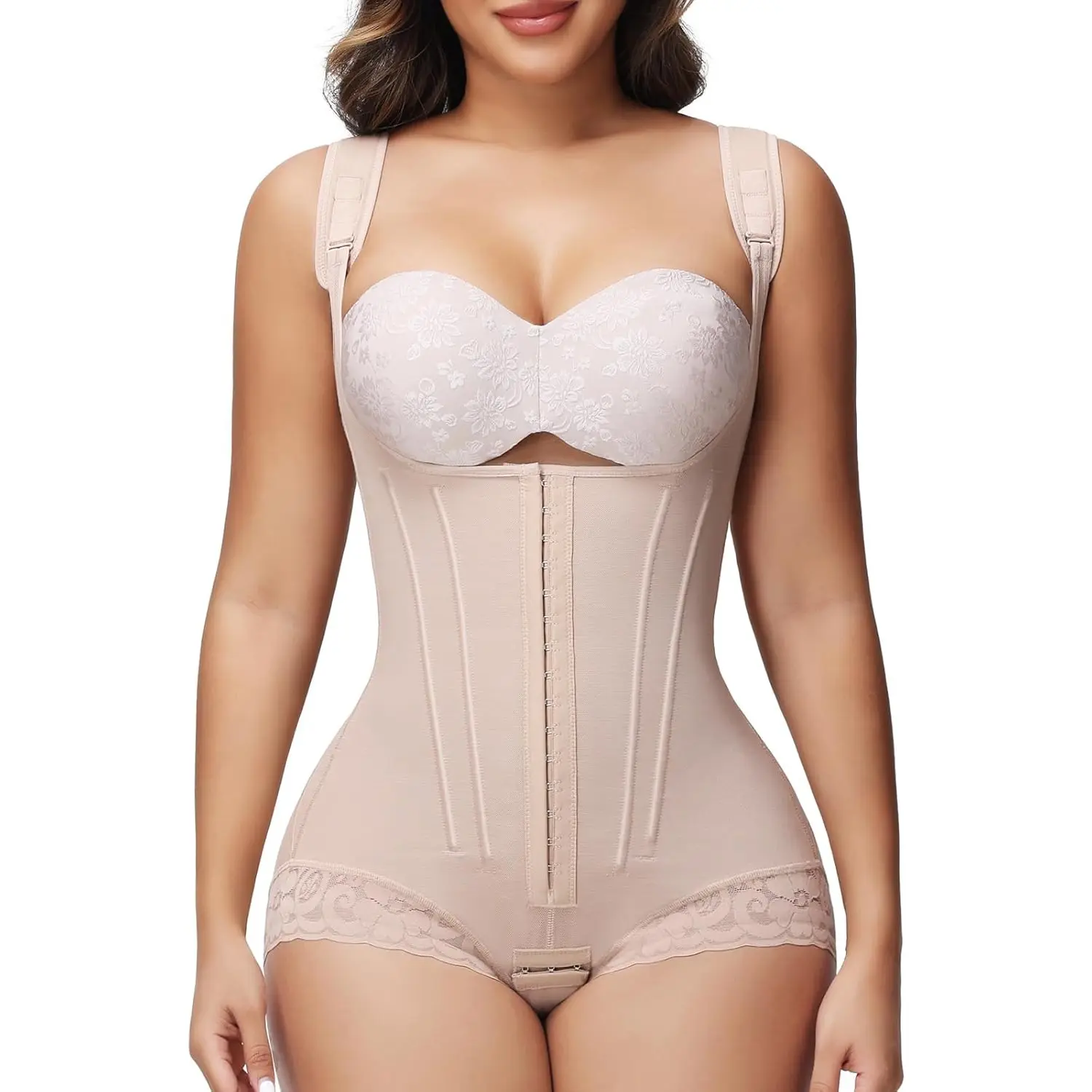 SHAPSHE Colombian Compression Girdle Postpartum, Stage 2/3 Abdominal Firming Shapewear for Women with 8-Bones, Adjustable Size Bodysuit for Athletic Sports Clothes, Abdominal Firming Shapewear Bodysuit, Birthday, Cute, Faja Body Shaper, Bodysuit Shapewear