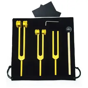 Chakra Tuning Fork Set (128hz, 256hz, 512hz), Aluminum Alloy Portable Lightweight Nerve Tuner for Sound Therapy & Musical Instruments Accessories Included