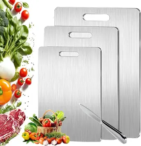 Stainless Steel Cutting Board, Non-Slip Kitchen Cutting Board, Kitchen Chopping Board, Kitchen Accessories, Household Kitchen Gadgets
