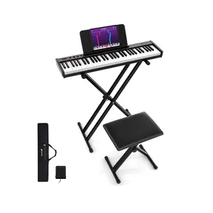 COSTWAY - 61-Key Portable Electronic Keyboard Piano Complete Digital Piano Set with Stand and Stool