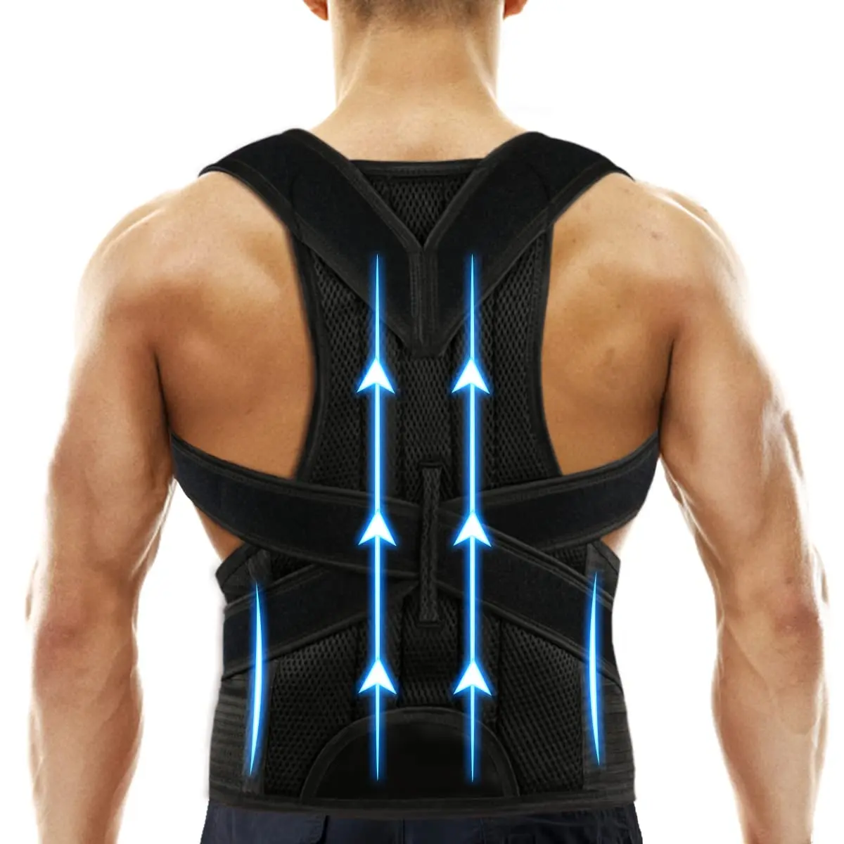 Adjustable Breathable Back Brace - Unisex Posture Corrector for Waist/Back/Shoulder Pain Relief & Posture Improvement