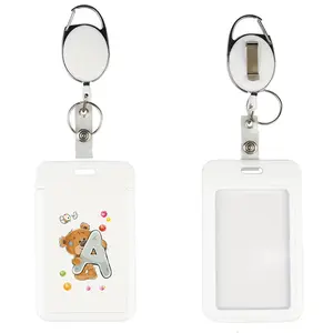 Portable Bus Card Protector Sleeve, Student & Employee ID Holder Badge Holder, Multifunctional Design with Retractable Buckle, Durable Material