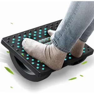 Ergonomic Foot Rest for Under Desk at Work, Rocking Foot Stool with Roller Massager for Office Computer Gaming, Leg Rest for Chair - 13" L x 9.6" W x 5" H