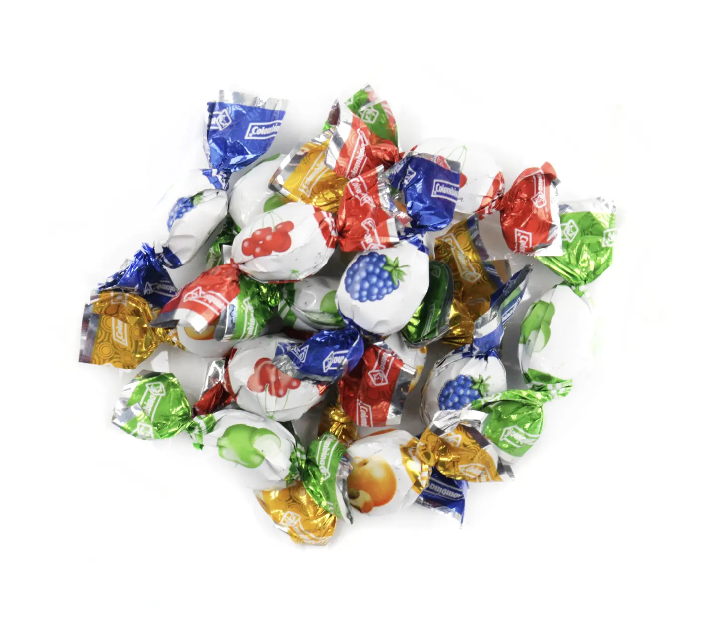 Colombina Assorted Fruit-Filled Hard Candy Drops, Bulk Snack Sweet, 0.25 lb Bag