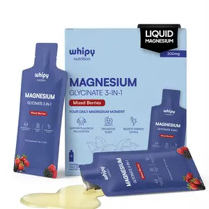 Liquid Magnesium 3 in 1 Complex, Magnesium Glycinate, Malate and Citrate, Mixed Berries Flavour, 15 Sachets (Each Box), Magnesium 3 in 1 in Liquid Formula for Fast Absorption, Support Muscle Relaxation, Helps to Sleep Better, Easy to Use Sachets