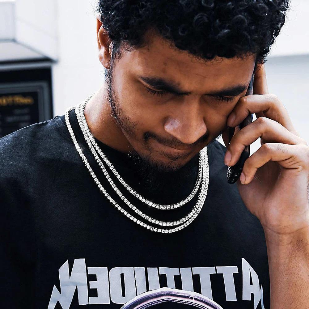 2.5-6.5mm Real Moissanite Tennis Necklace For Women Men D Color Lab Diamond S925 Silver Neck Chain Jewelry With GRA Certificate 2.5-6.5mm Real Moissanite Tennis Necklace For Women Men D Color Lab Diamond S925 Silver Neck Chain Jewelry With GRA Certificate