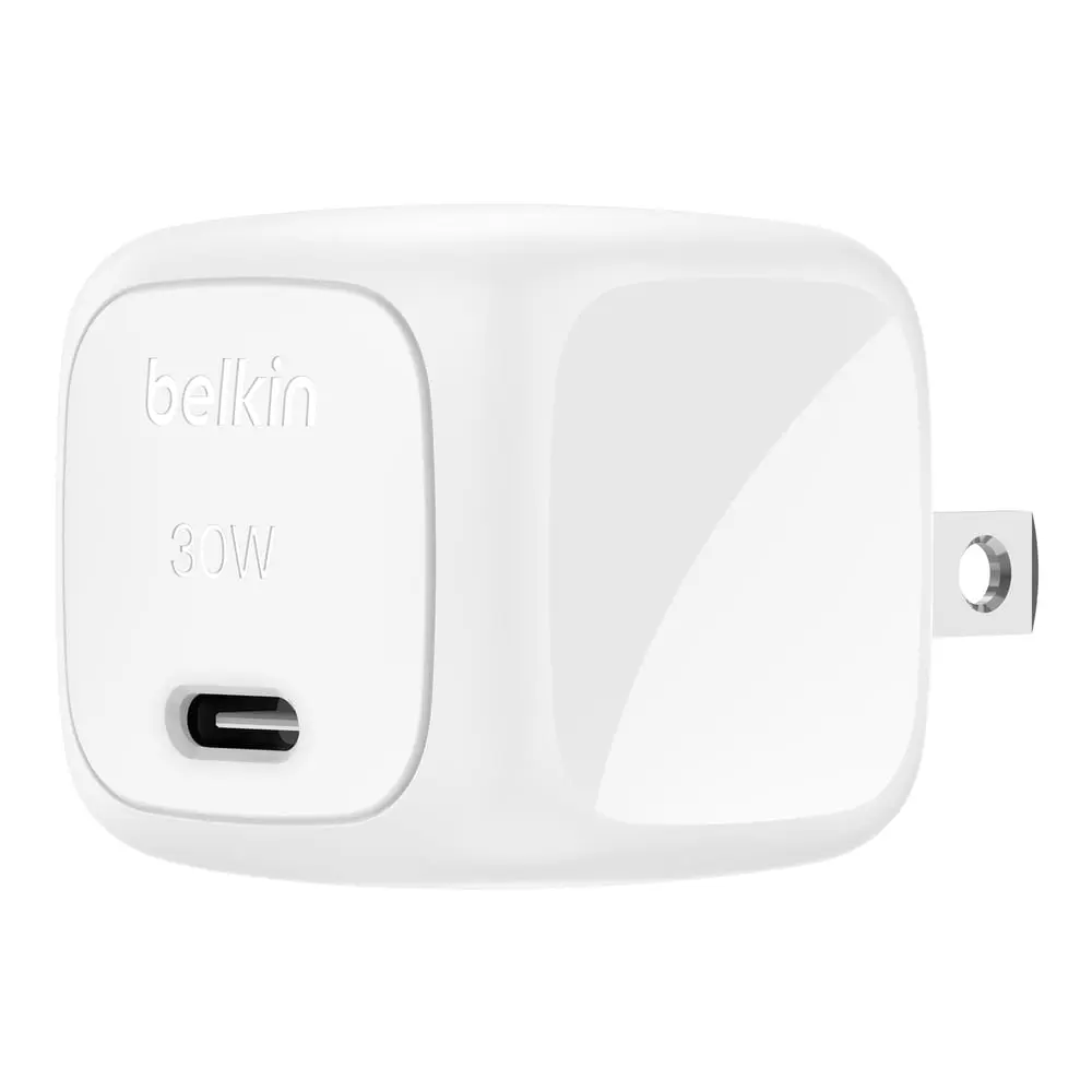 Belkin WCA008dqWH 30W USB-C Cube Wall Charger with PPS, White for Smartphone, Foldable Device, Tablet Fast Charging