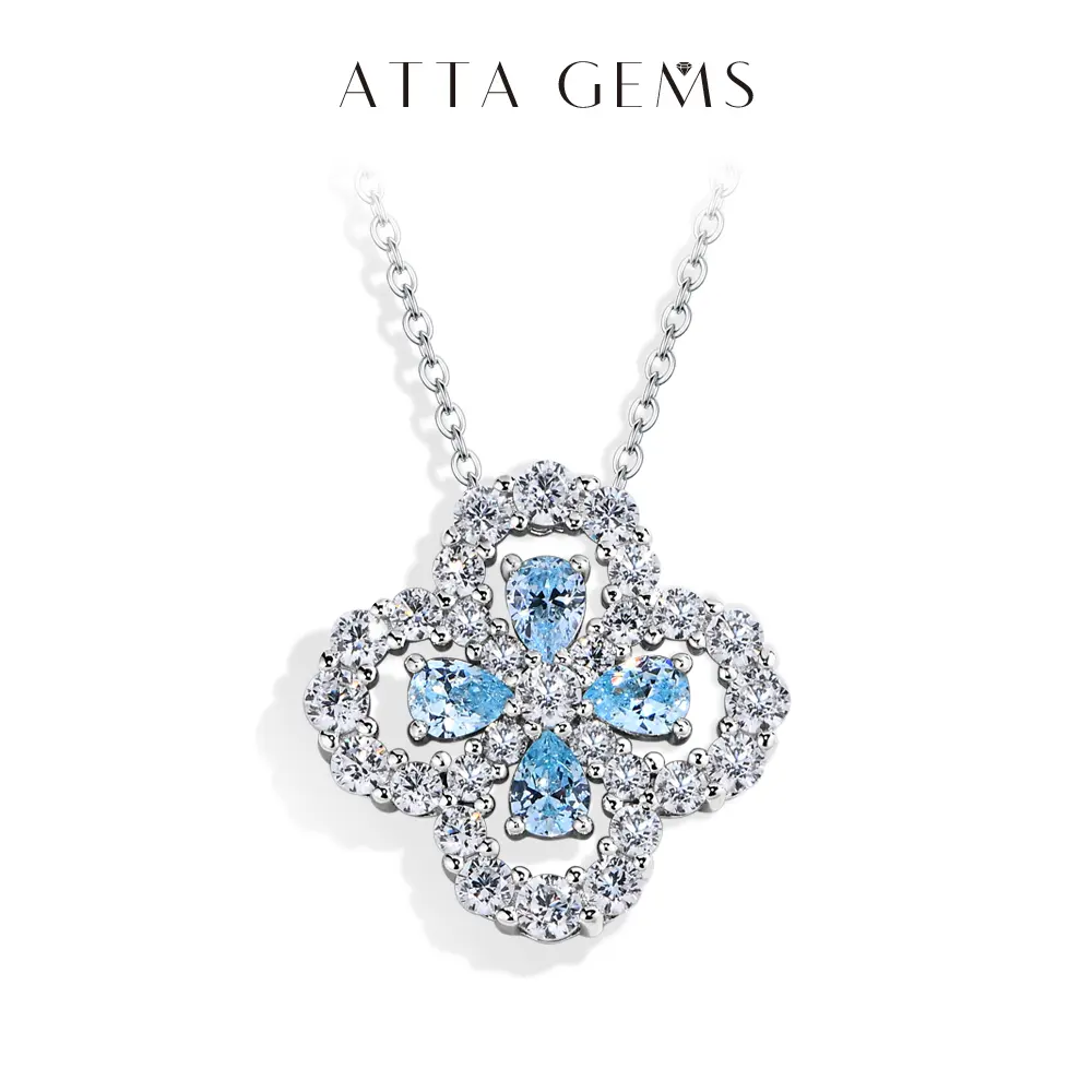 Women's Sparkling Synthetic Moissanite Pendant Decorative Necklace - Elegant Dainty Gem Necklace and Chain, Fine Daily Wear Jewelry N031 summerwins, Elegant Dainty Necklace