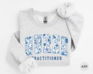 Nurse Practitioner Short Sleeved T-SHIRT / Sweatshirt , Floral NP, Nurse Practitioner Graduation Gift, NP Nurse Appreciation Gift
