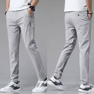 Spring Summer Ultra-thin Men's Stretch Slim Straight Casual Pants High Quality Fashion Breathable Golf Sports Trousers