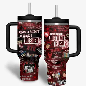 Big Time Rush Music Custom Cup 40 oz 20 oz Tumbler With Handle, Gift for fans, gift for girl friends Drinkware Water Bottles Mug Bottled Portable Washable