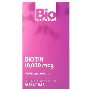 Bio Nutrition Biotin, Maximum Strength, 10,000 mcg, 60 Snap Tabs