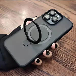 Personalized and creative anti drop suitable for iPhone 17 16 15 14 13 12 11 16 17 Pro Max 14 15 16 Plus luxury magnetic wireless charging compatible frosted stand phone case