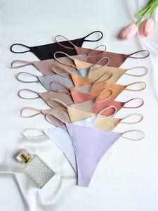 women's solid color thong, underwear for women, soft breathable comfortable fit pastel color panties for daily wear, lingerie for women, underwear for all seasons, underwear for women