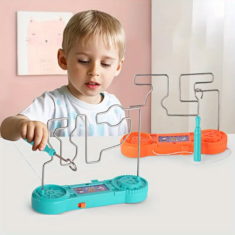 Buzz Wire Electric Shock Maze Game, Kids Hand-Eye Coordination Training Toy, Educational Concentration Challenge Board Game, Family Interactive Party Game