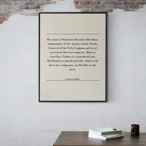 Dopamine Decor 2025-My name is Maximus Decimus Meridius Gladiator Famous Quote Print Film Wall art-Unframed Canvas Poster Colorful Gifts Room Decoration Ornaments Artistic Photo