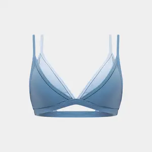 MFVIM women’s “naked feel” yoga bra, faux two-piece design with a beautiful back and contrasting colors, activewear for outdoor casual running.