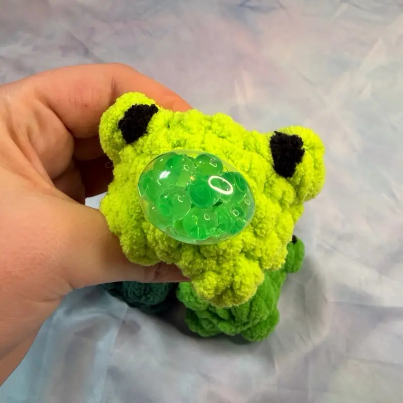 Crochet Frog Squishie Plushie Stress Ball Handmade Amigurumi