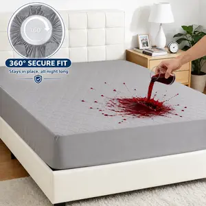 Raybee Cooling Twin Size Waterproof Mattress Cover, Deep Pockets Fitted Sheet, Soft Queen Mattress Protector for Bedroom, (excluding Pillow Case), Breathable Friendly Fabric & Machine Washable, Room Accessories, Bedroom Decor