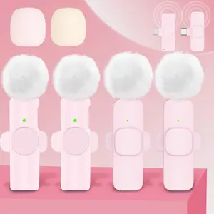 Wireless lavalier microphone, plug and play recording, one click voice activation, noise cancelling microphone, suitable for podcasts, smartphones, and tablet