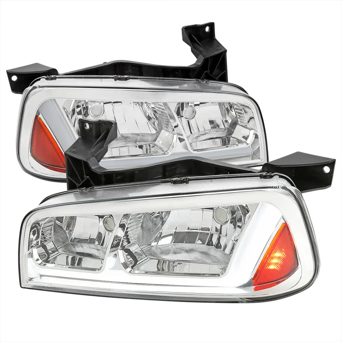 2006-2010 Dodge Charger Switchback Sequential LED Bar Factory Style Headlights (Chrome Housing/Clear Lens) 2006-2010 Dodge Charger Switchback Sequential LED Bar Factory Style Headlights (Chrome Housing/Clear Lens)
