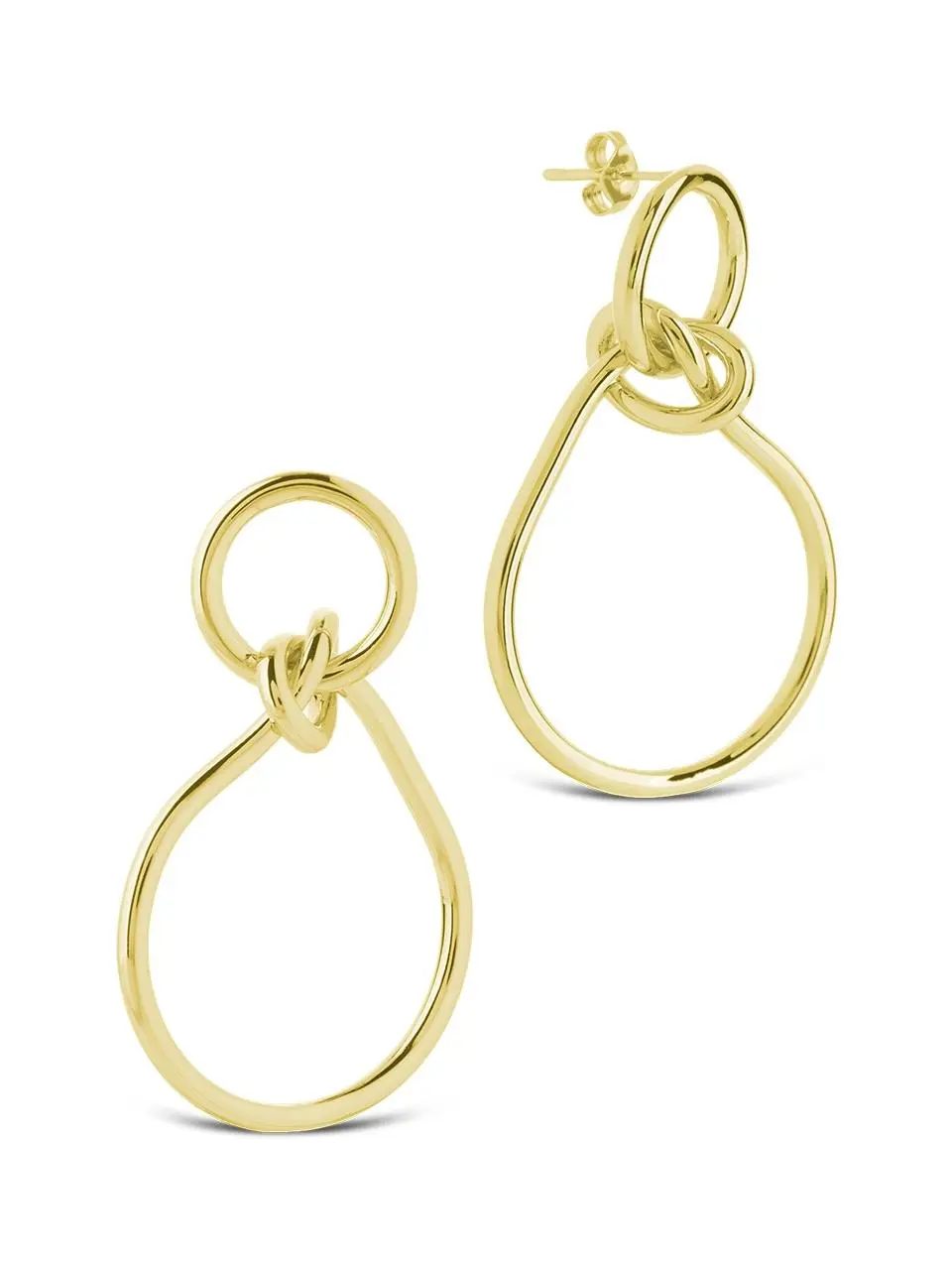 Sterling Forever Women's Aubree Twist Knot Drop Dangle Earrings, 925 Silver Gold Dangle Earrings for Daily Wear, Gold Earrings Dangle