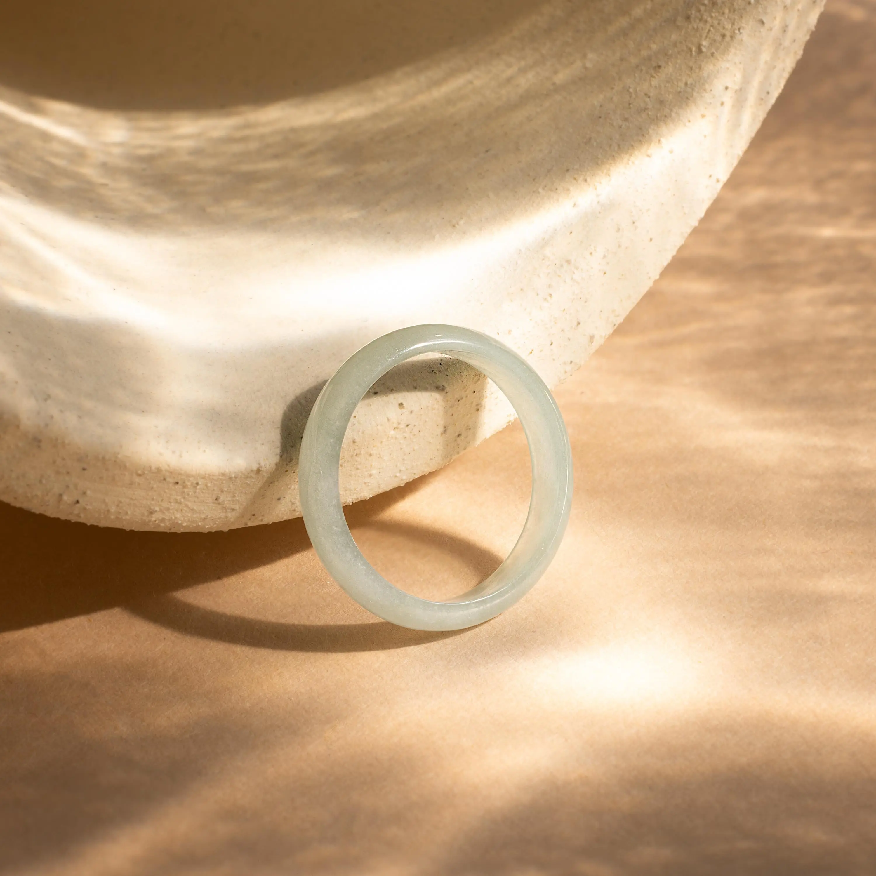 Skinny Jade Ring by Caitlyn Minimalist - Green Crystal Stacking Ring - Natural Gemstone Ring - Boho Jewelry - Gift for Her