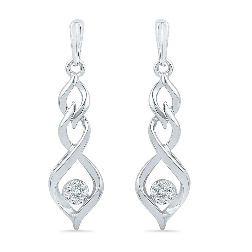 Tiered Dangle Earrings With Diamonds