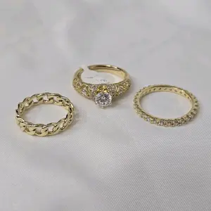 Maminado Elegant Gold Rings High Quality Variety Sizes Beautiful Design Jewelry