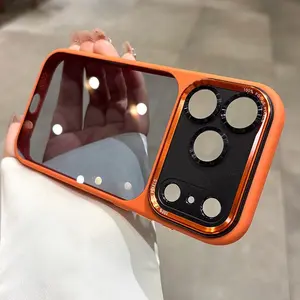 Translucent, Transparent Metal Lens Frame Protective Case, Cellphone, Smartphone for iPhone 17 Pro Max,17 Pro,17,16 Pro Max,16 Pro,15 Pro Max,15 Pro,15 Simple and Stylish Case Acrylic Hard Case,Minimalist Design, Premium Construction