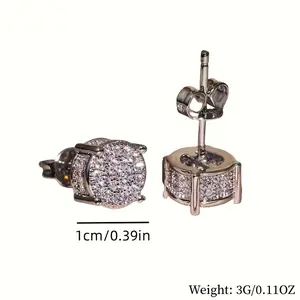 Men's & Women's Round Earrings with All-Round Rhinestones - Unisex, Premium Alloy, Versatile for All Occasions, Perfect Gift Idea jewelry