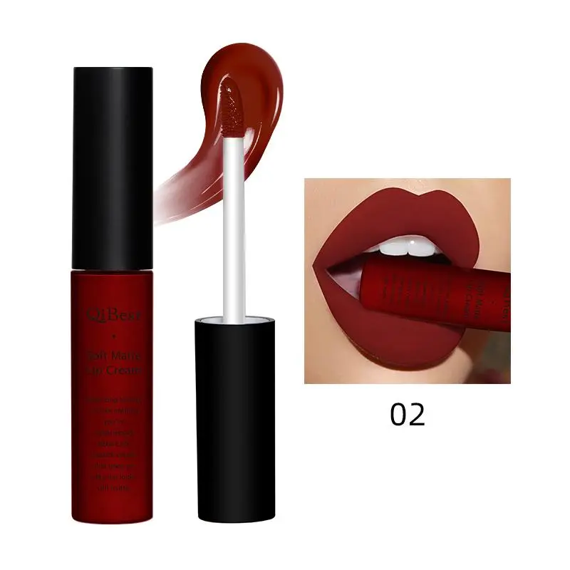 Qibest Matte Lip Balm, Lipstick, Long-Lasting Non-Sticky Color, Suitable for Daily Use, Matte Pigmented, High Pigmentation, Matte Finish, No Alcohol, Single Item