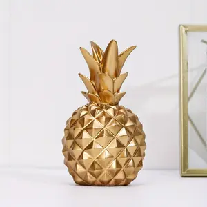 One Large Golden Pineapple Resin Decorative Ornament