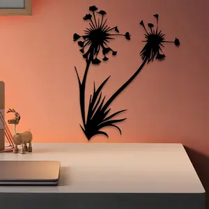 1pc Dandelion Metal Wall Art, Dandelion Statue Mural, Perfect for Living Room Wall, Christmas Decor, Ideal Gift for Nature Lovers, Rust-Resistant Metal