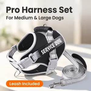 No-Pull Dog Vest with Adjustable Safety Harness - Soft Padded Service Design, Reflective, Easy On/Off - Ideal for Walking, Training - Fits Small, Medium, Large Dogs