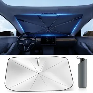 Lasfit Weektic Windshield Sun Shade Car, [2023 Newest] [Upgraded UPF50+ Crystal Nano Reflector Patent] Protect Car from Sun Ray Damage, Umbrella Sun Shade for Car SUV Truck - Keep Car Cool & Comfy(59"x31")