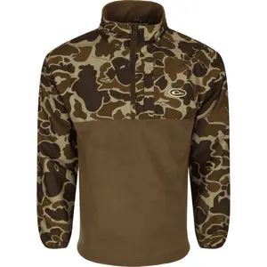 Long Sleeves Camo Fleece Quarter Zip – Warm Hunting Pullover for Cold Weather, Soft Mid-Layer Outdoor