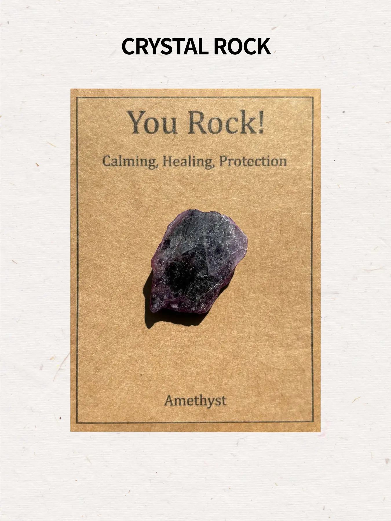 Crystal Healing Stone with Inspirational Pocket Card, Natural Quartz for Stress Relief, Calming, Meditation Palm Stone, Home Decor
