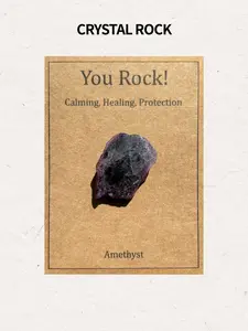 Crystal Healing Stone with Inspirational Pocket Card, Natural Quartz for Stress Relief, Calming, Meditation Palm Stone, Home Decor