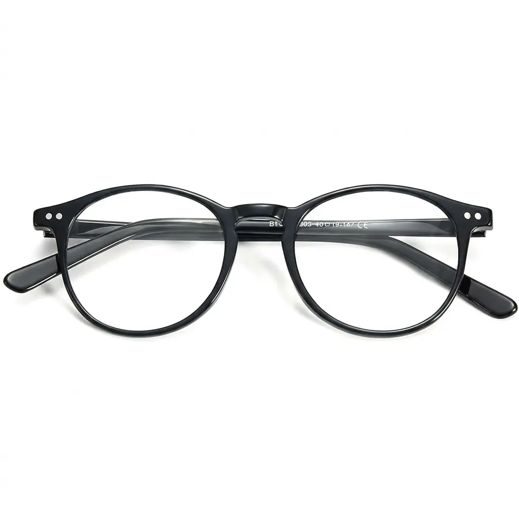 ZENOTTIC Vintage Round Basic Fashion Eyeglasses - Stylish Plastic Trendy Casual Frames, Lightweight Casual Stylish Glasses for Men, Blue Light Blocking Fashion Accessory Eyewear, Stylish Eyeglass