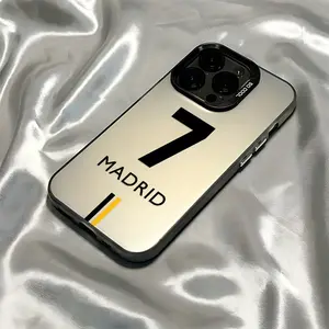 Laser Madrid Number 7 Vibrant Pattern Phone Case, Shockproof Protective Cover for iPhone 15 15 Plus 15 Pro 15 Pro Max 11 12 13 14 15 16 16 Pro Max 17 17 Pro Max