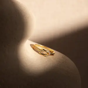 Pave Double Knot Ring by Caitlyn Minimalist - Dainty 18K Gold Plated Diamond Promise Ring - Couples Jewelry - Valentine's Day Gift