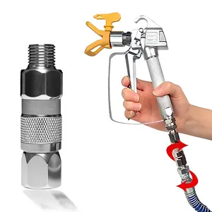 Airless Paint Sprayer 1/4" Stainless Steel 360° Swivel Joint, High Pressure Hose Connector, Leak-Proof, Prevents Hose Twisting, Durable