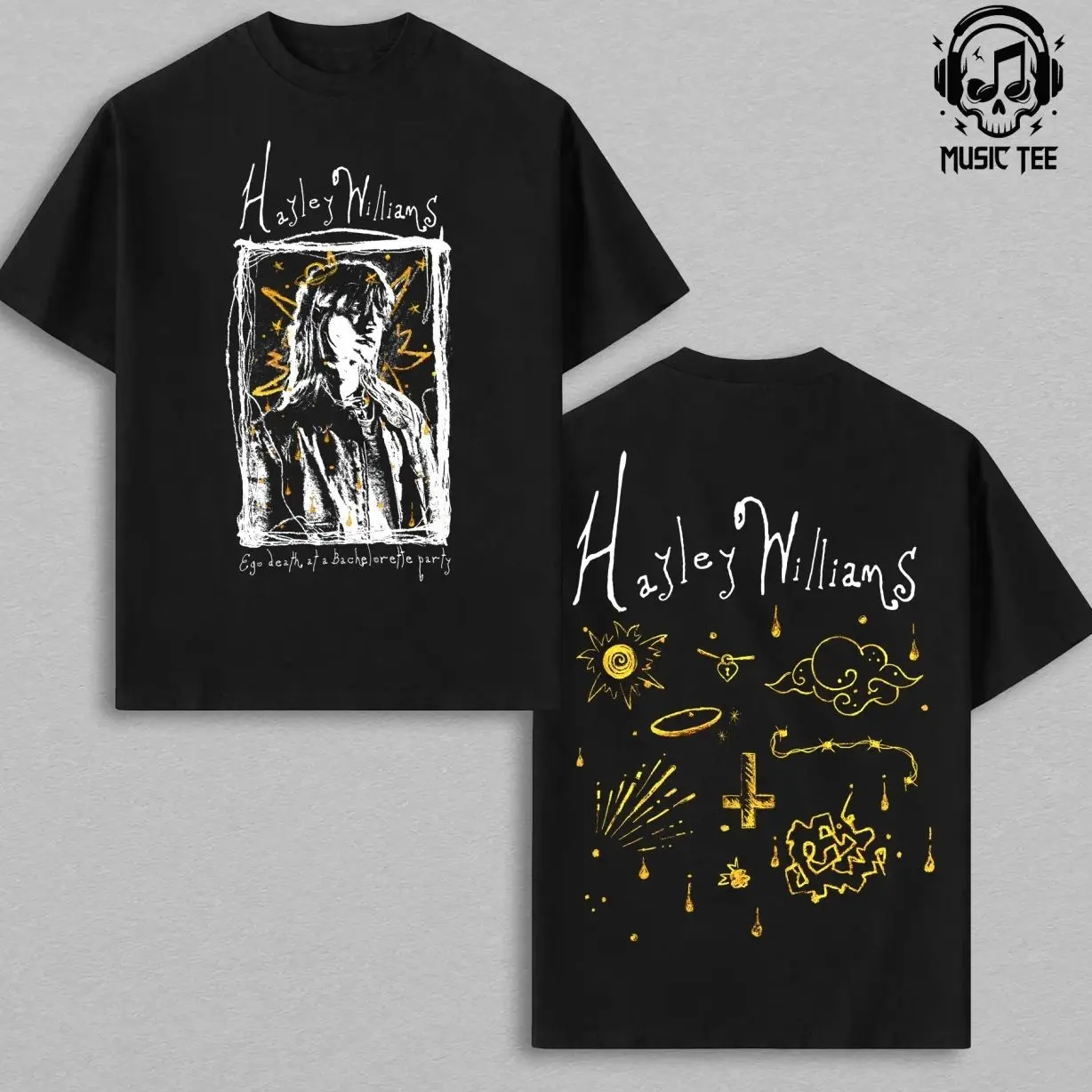ayley Williams Shirt - Ego Death at a Bachelorette Party T-Shirt, Pop Punk Alternative Rock Emo Graphic Tee, Paramore Hayley Williams Vintage Black Tee, Retro Indie Rock Oversized Streetwear, Heavyweight Cotton Unisex M18