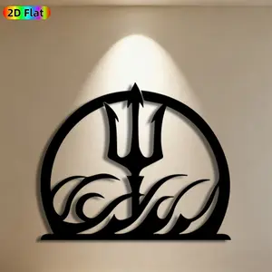 1pc Trident Metal Wall Art, Oceanic Trident Statue Mural, Ideal Gift for New Year, Summer Beach Parties, Weather-Resistant Metal Wall Decor Wall Sculptures, Perfect for Outdoor Fence & Coastal Home Walls, Nautical Theme Enthusiasts
