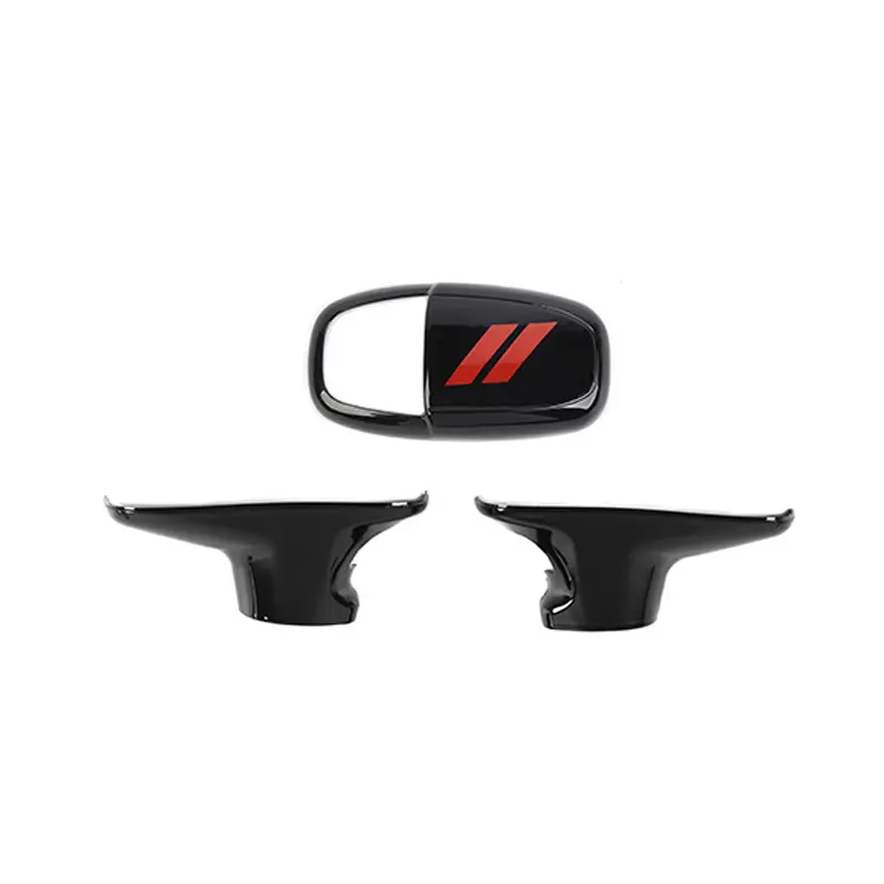 Laser-Cut ABS Self-Adhesive UV Coating Gear Shift Knob Head Trim Set of 3 - DIY Install Automotive Car Accessories, Auto Interior Shift Lever Cover for 2015+ Dodge Charger
