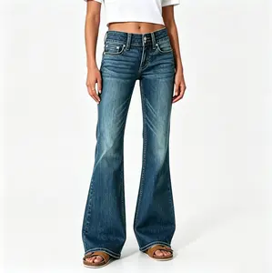 Women's Flare Bell Bottom Jeans High Waisted Wide Leg Bootcut Jeans Stretchy Denim Pants