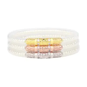 BuDhaGirl | Three Queens All Weather Bangles (AWB) - White Pearl