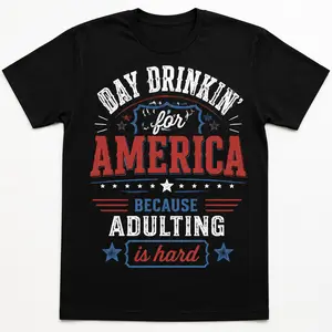 Day Drinkin' for America Shirt, Patriotic Eagle Te