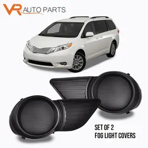 Set of 2 Direct Fit Left & Right Side Fog Light Hole Covers, Replacement Car Accessories, Accessories for Car, Compatible with 2013-2017 Toyota Sienna Automotive Parts